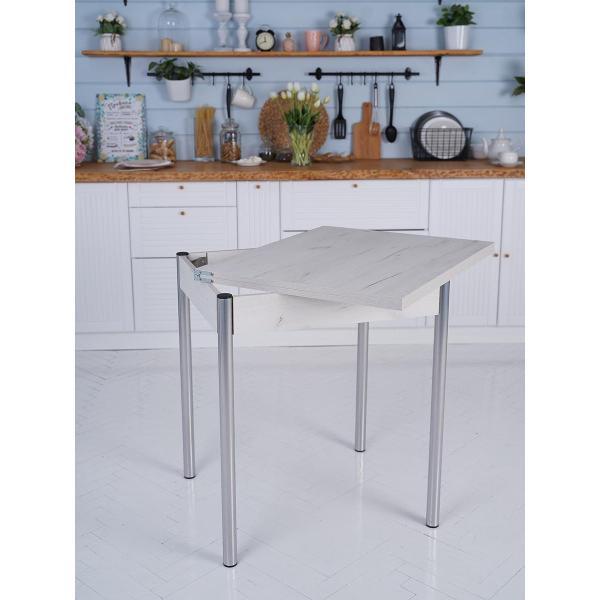 Стол обеденный Frenesie раскладной Виста, дуб крафт белый, 120/60х78х75 см.