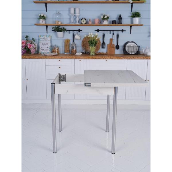 Стол обеденный Frenesie раскладной Виста, дуб крафт белый, 120/60х78х75 см.