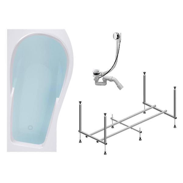 Ванна Timo Акриловая VINO1590R 150*90*66 на каркасе с перели