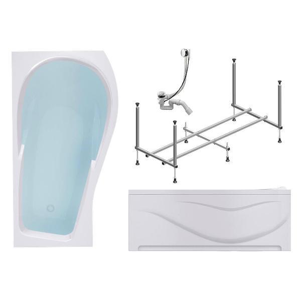 Ванна Timo Акриловая VINO1590R 150*90*66 на каркасе с перели