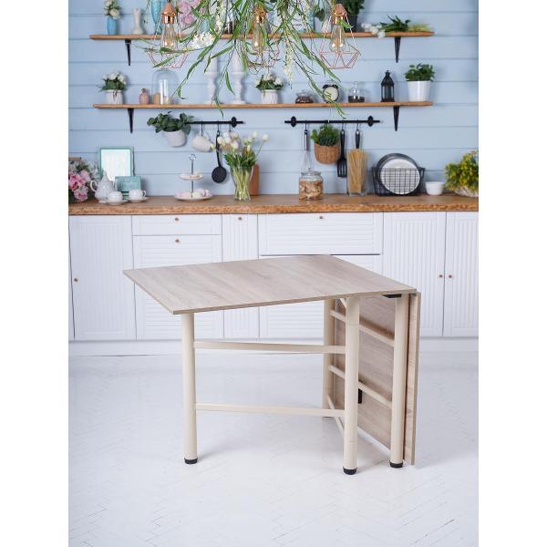 Стол обеденный Frenesie книжка кухонный раскладной, дуб сонома, 26/166х80х75 см.