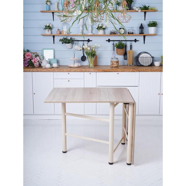 Стол обеденный Frenesie книжка кухонный раскладной, дуб сонома, 26/166х80х75 см.