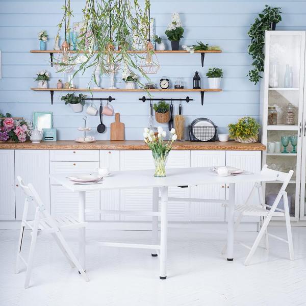 Стол обеденный Frenesie книжка кухонный раскладной, белый, 26/166х80х75 см.