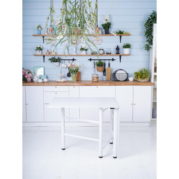 Стол обеденный Frenesie книжка кухонный раскладной, белый, 26/166х80х75 см.