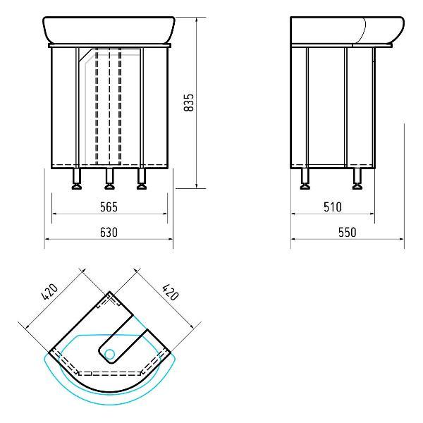 Тумба для ванной Corozo Сириус 40
