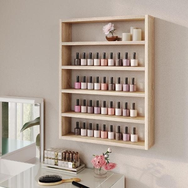 Полка книжная Брин для лаков "Эллия" Дуб сонома