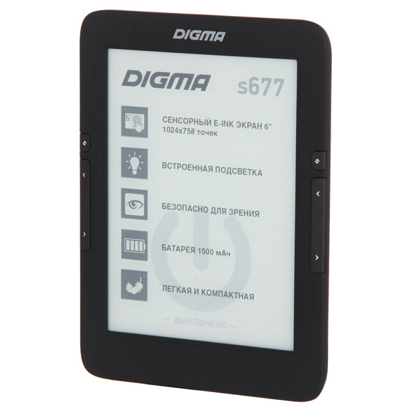 Электронная книга Digma S677 черный