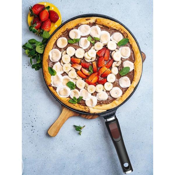 Сковорода Нева Металл Посуда для пиццы 32 ПР литая Granite съемная ручка