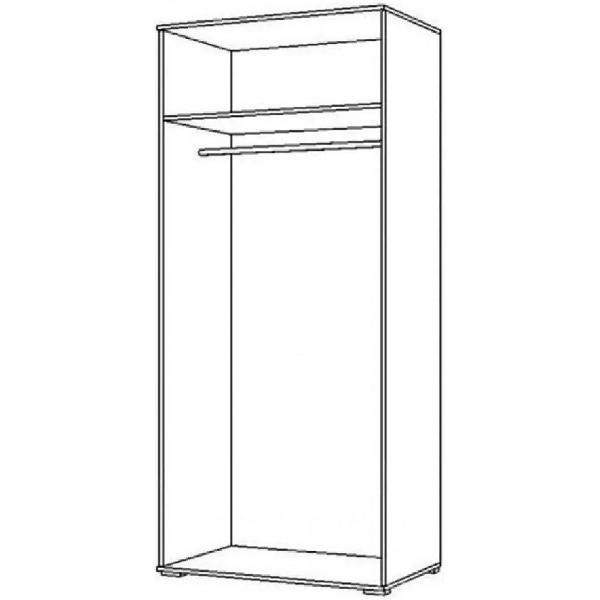 Шкаф распашной МИФ Мебель 2-х створчатый, Дуб крафт/Белый глянец