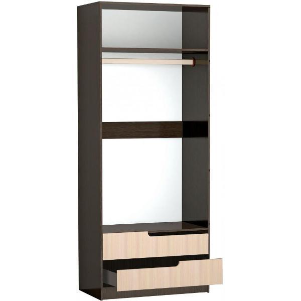 Шкаф распашной ТЭКС мебель двухстворчатый 2 штанги, 2 ящика, ЛДСП, венге/дуб молочный