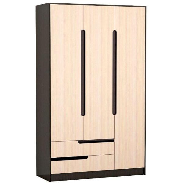 Шкаф распашной ТЭКС мебель трехстворчатый 2 штанги, 2 ящика, 6 полок, ЛДСП,