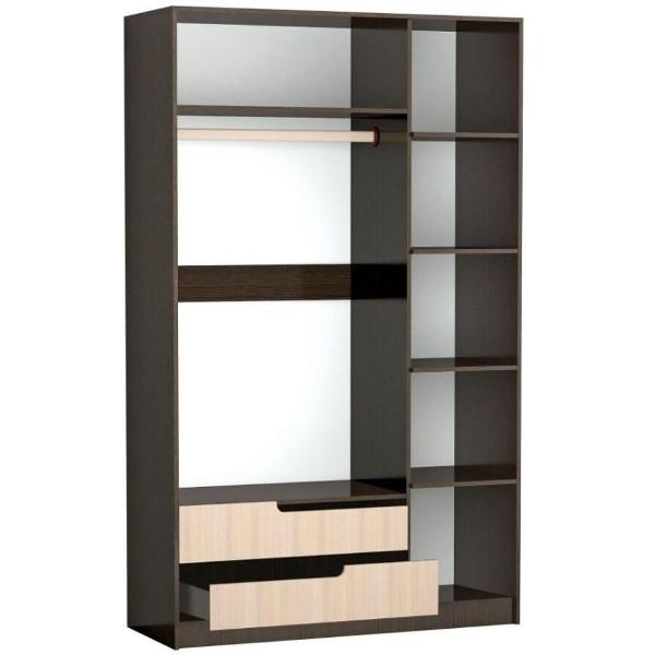 Шкаф распашной ТЭКС мебель трехстворчатый 2 штанги, 2 ящика, 6 полок, ЛДСП,