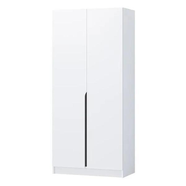 Шкаф распашной Регион 58 1000, со штангой для вешалок и полками, Белый древесный