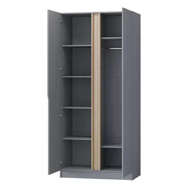 Шкаф распашной Регион 58 1000, со штангой для вешалок и полками, современный, Графит