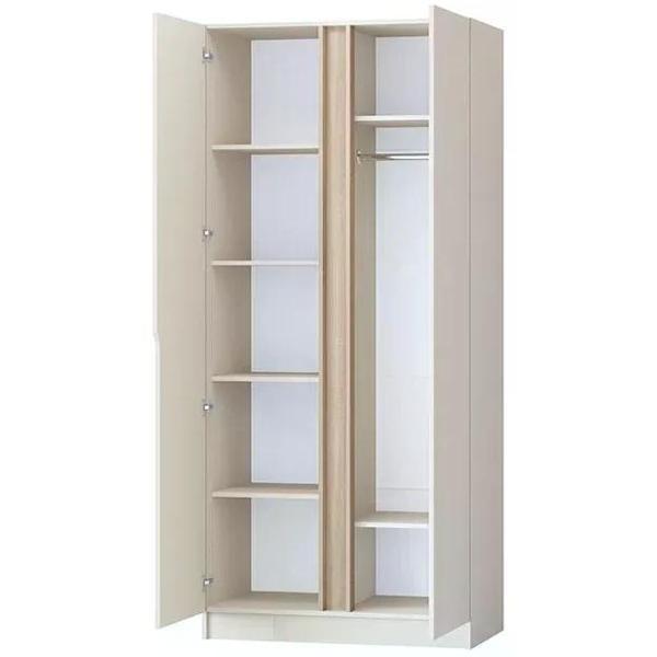 Шкаф распашной Регион 58 1000, со штангой для вешалок и полками, современный, Кашемир