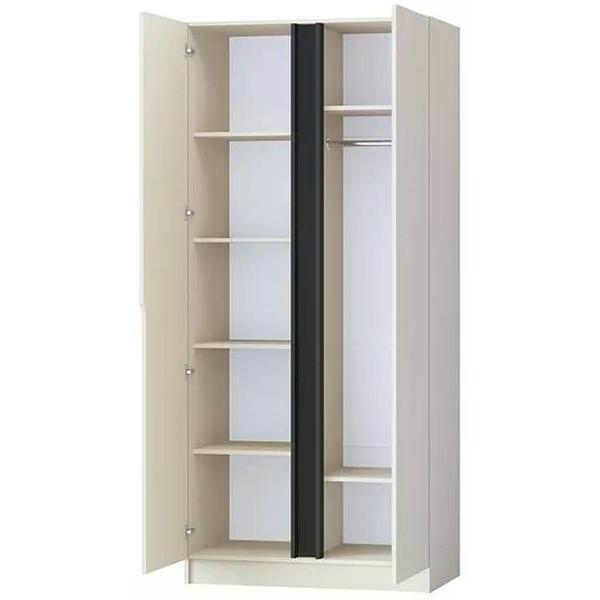 Шкаф распашной Регион 58 1000, со штангой для вешалок и полками, современный, Кашемир