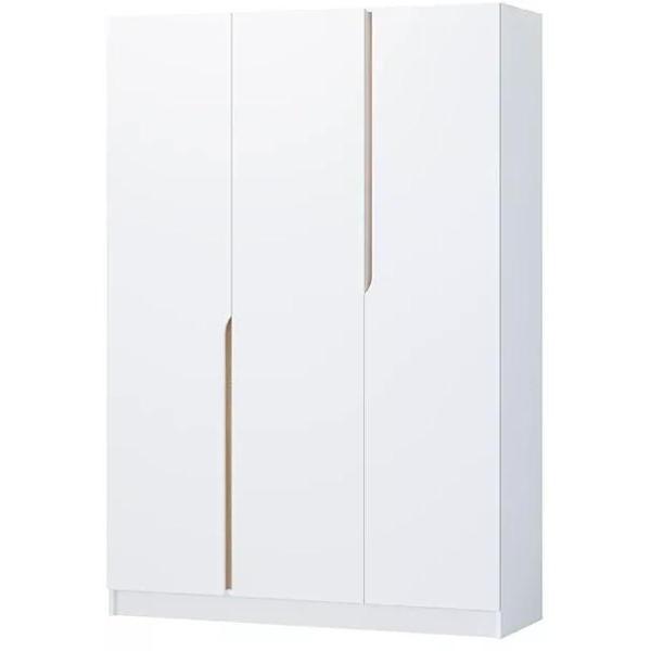 Шкаф распашной Регион 58 1500, со штангой для вешалок и полками, Белый древесный