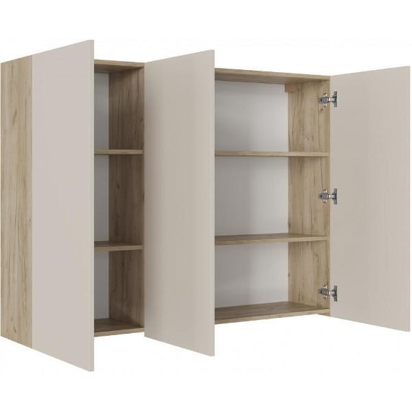 Шкаф распашной МК Стиль навесной ШН-001 ЛДСП, крафт серый/кашемир, 135х31,6х101