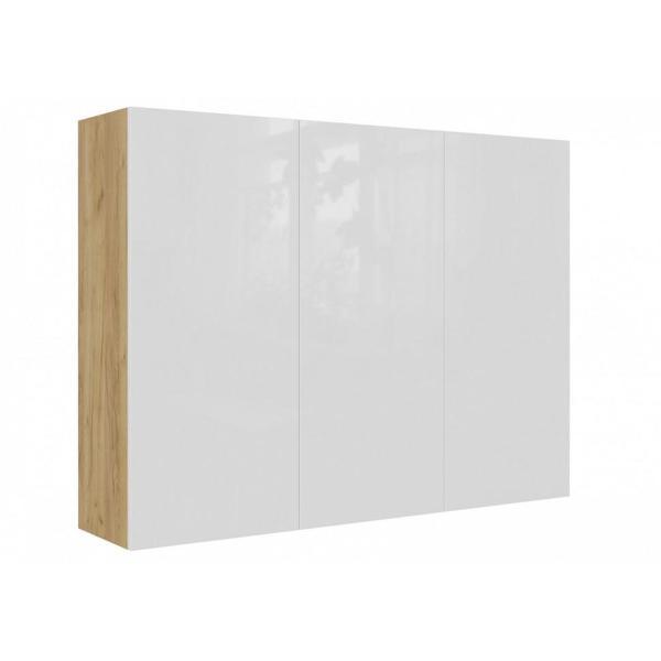 Шкаф распашной МК Стиль навесной ШН-001 МДФкрафт золотой/белый глянец, 135х31,6х101