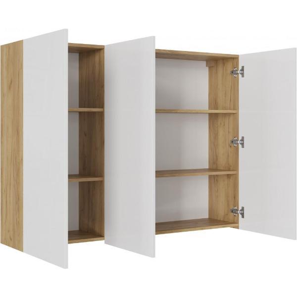 Шкаф распашной МК Стиль навесной ШН-001 МДФкрафт золотой/белый глянец, 135х31,6х101