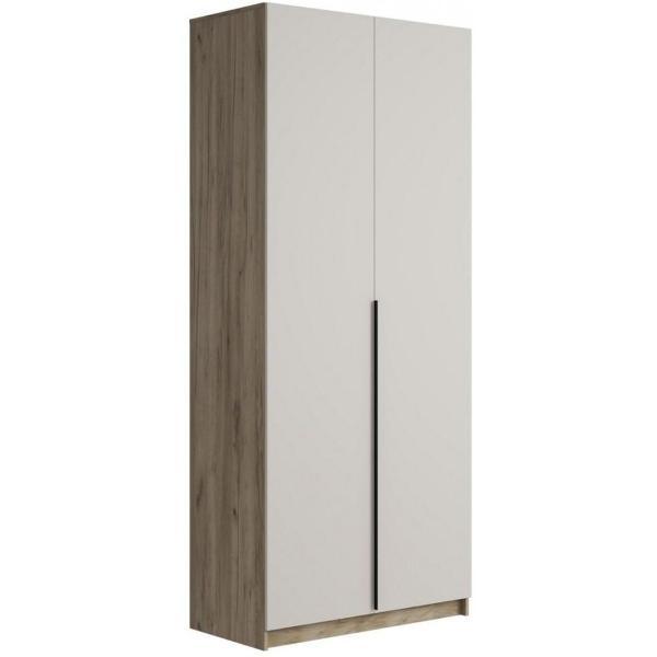 Шкаф распашной МК Стиль ШК-001, со штангой, двухдверный, ЛДСП, крафт серый/кашемир