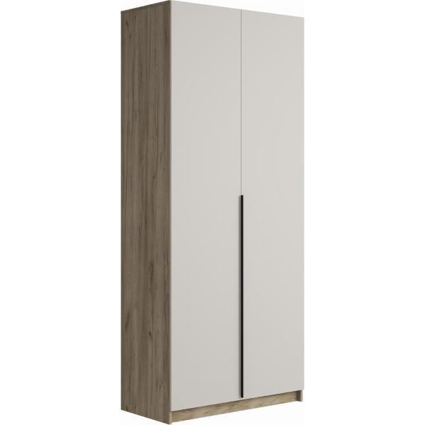 Шкаф распашной МК Стиль ШК-002 комбинированный, двухстворчатый, ЛДСП, крафт серый/кашемир