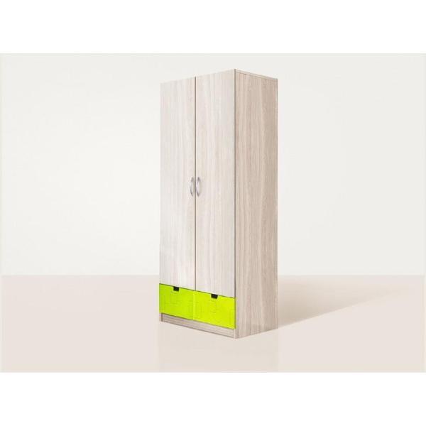 Шкаф распашной Диал 2-х створчатый МДФ, Ясень шимо светлый/Шоколад (волна)