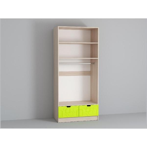 Шкаф распашной Диал 2-х створчатый МДФ, Ясень шимо светлый/Шоколад (волна)