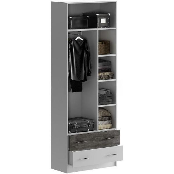 Шкаф распашной МИФ Мебель для детской комнаты с фотопечатью, Белый/Графит