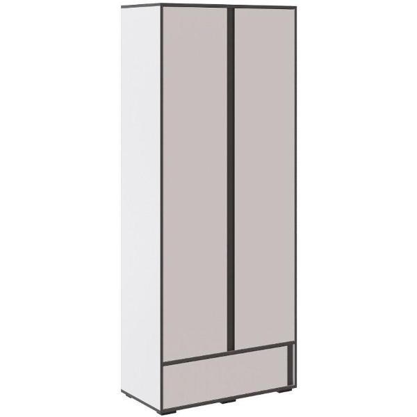 Шкаф распашной ТЭКС мебель Современный Шкаф, белый/графит серый, (ЛДСП)