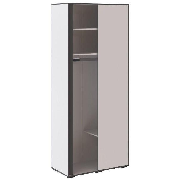 Шкаф распашной ТЭКС мебель Современный угловой приставной, белый/графит серый