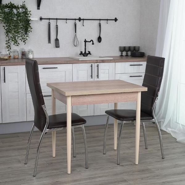 Стол обеденный Frenesie раскладной Пируэт, дуб сонома, 120/80х60х75 см.