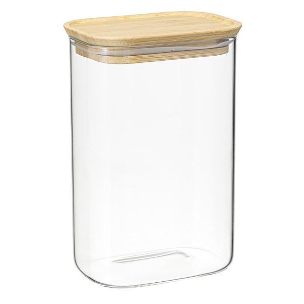 Емкость для хранения Smart Solutions прямоугольная Glass Bamboo, 1,3 л