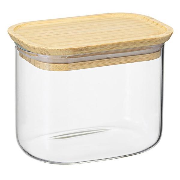 Емкость для хранения Smart Solutions прямоугольная Glass Bamboo, 600 мл