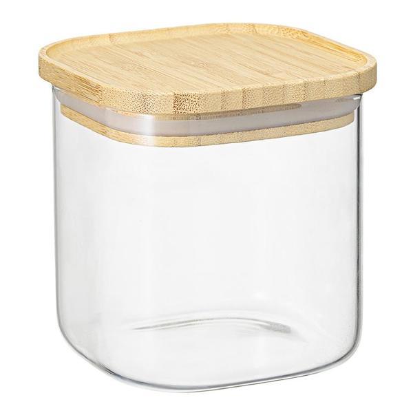 Емкость для хранения Smart Solutions квадратная Glass Bamboo, 800 мл фото