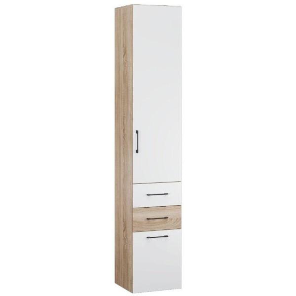 Шкаф распашной ТЭКС мебель Пенал с выдвижным пуфиком и 2 ящиками, ЛДСП, дуб