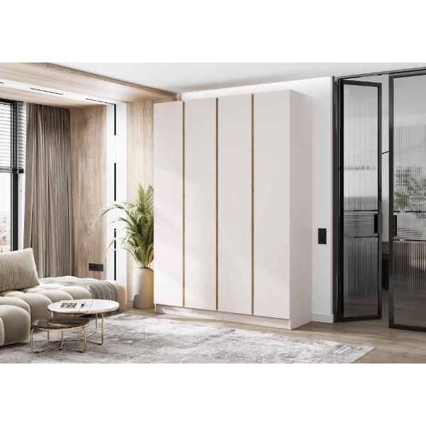 Шкаф распашной МИФ Мебель 4-х створчатый 1600, в современном стиле, кашемир/кашемир