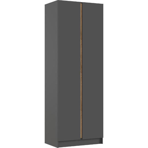 Шкаф распашной МИФ Мебель 2-х створчатый 800, в современном стиле, графит/графит (ЛДСП)