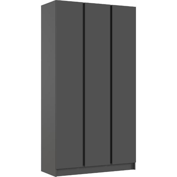 Шкаф распашной МИФ Мебель 3-х створчатый 1200, в современном стиле, графит/графит (ЛДСП)