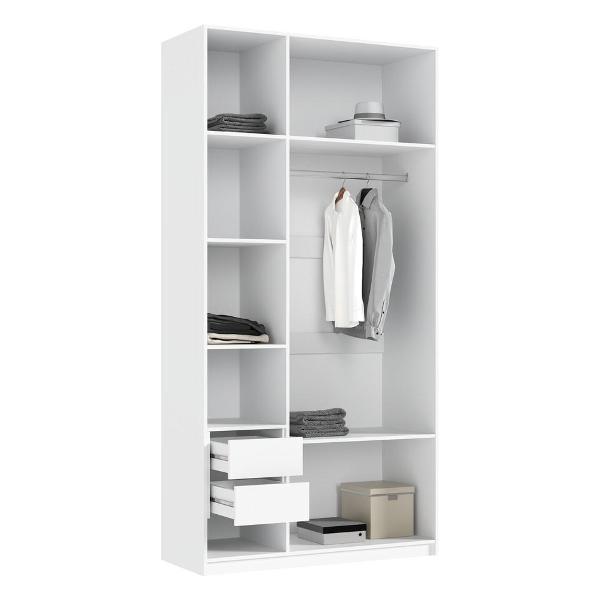 Шкаф распашной МИФ Мебель 3-х створчатый 1200, с фасадами МДФ, Белый/Браш вайт