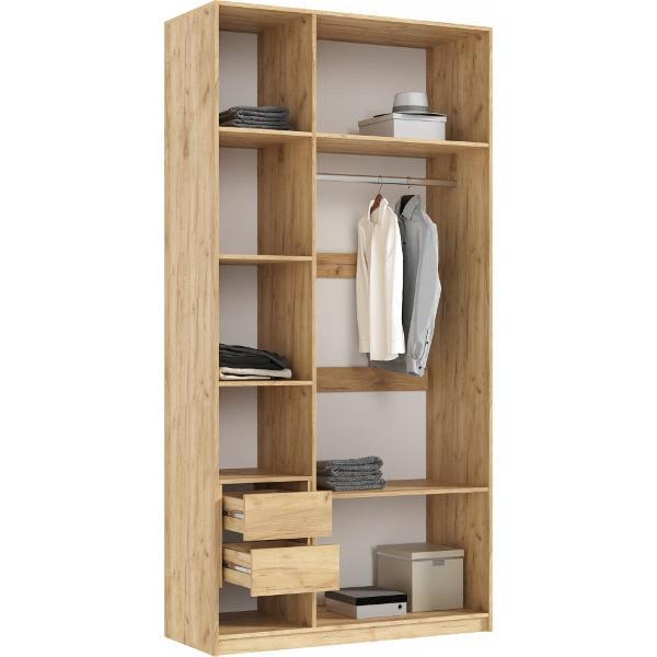 Шкаф распашной МИФ Мебель 3-х створчатый 1200, с фасадами МДФ, Браш Мени Грин, Дуб Крафт