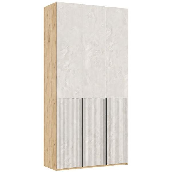 Шкаф распашной МИФ Мебель 3-х створчатый 1200, с доп.ящиками, фасад МДФ, Дуб крафт/Мальта