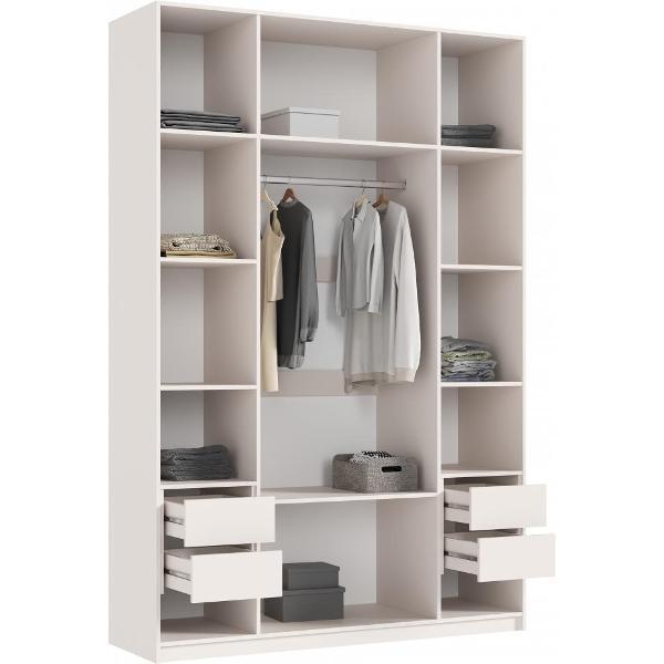 Шкаф распашной МИФ Мебель 4-х створчатый 1600, с фасадами МДФ, Кашемир/Кашемир