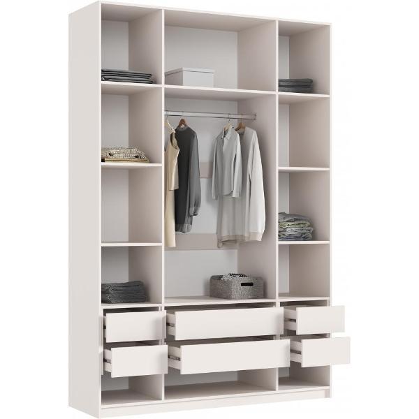 Шкаф распашной МИФ Мебель 4-х створчатый 1600, с доп.ящиками, фасад МДФ, Кашемир, Кашемир