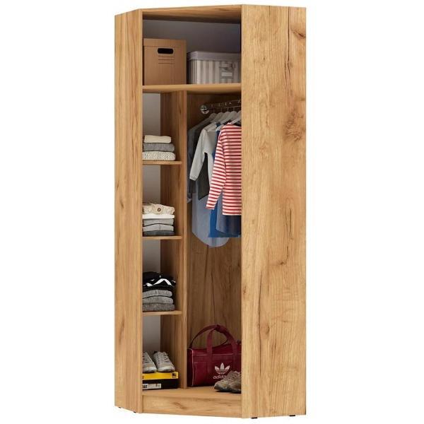 Шкаф распашной МИФ Мебель угловой современный, Дуб сонома/Белый