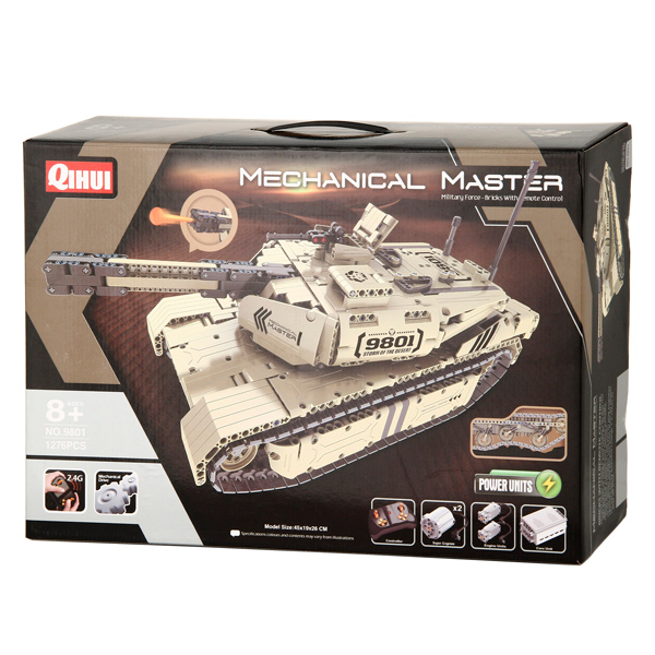 Радиоуправляемая модель-конструктор QiHui Airsoft Tank, 1276 эл.