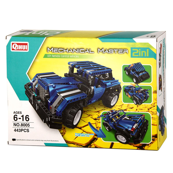 Радиоуправляемая модель-конструктор QiHui Sportscar, 443 детали