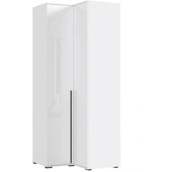 Шкаф распашной МИФ Мебель Современный угловой, Белый/Белый глянец холодный