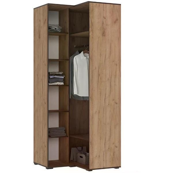 Шкаф распашной МИФ Мебель Современный угловой 2 двери, Дуб Крафт ЛДСП