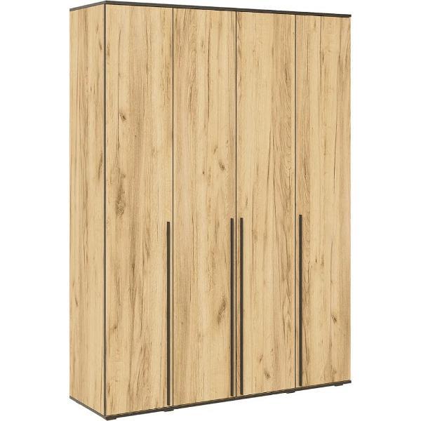 Шкаф распашной МИФ Мебель четырехдверный 1600, современный стиль, ЛДСП, графит